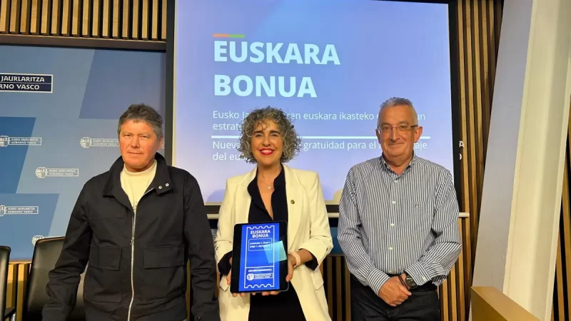 El Gobierno Vasco lanza el programa ‘Euskara Bonua’, que financia el B1 de euskera en 4 años.