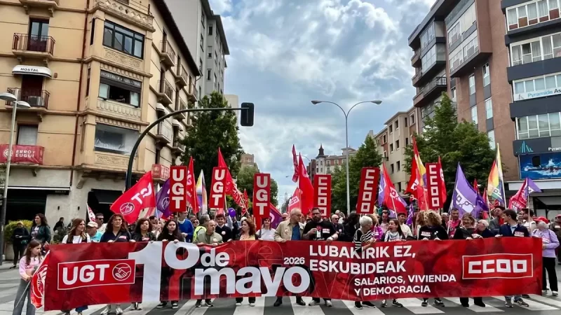 UGT y CCOO exigen en el Primero de Mayo condiciones dignas para trabajadores y rechazan la guerra