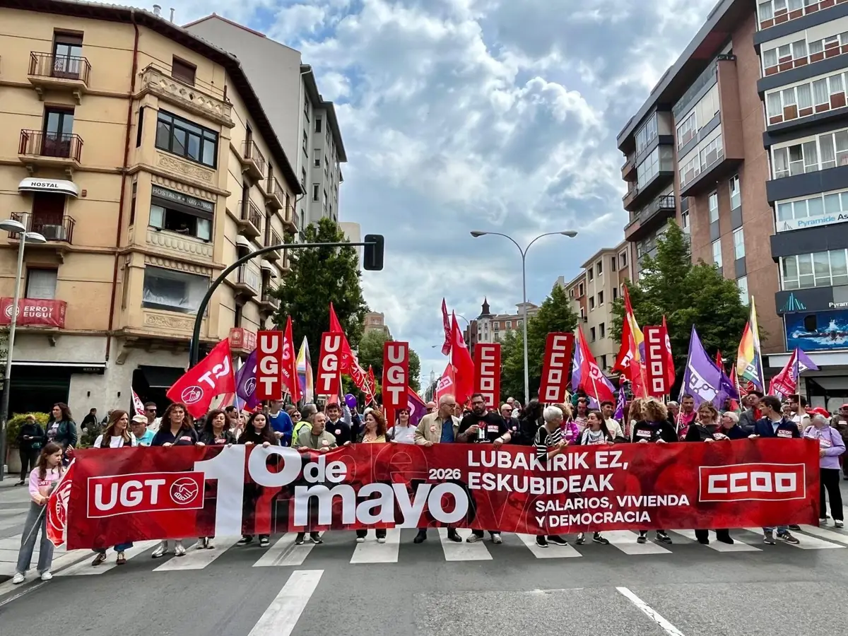 UGT y CCOO exigen en el Primero de Mayo condiciones dignas para trabajadores y rechazan la guerra