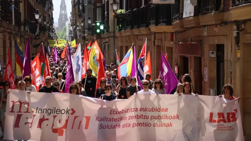 LAB critica al Gobierno vasco por favorecer a Confebask y promover un sindicalismo sumiso