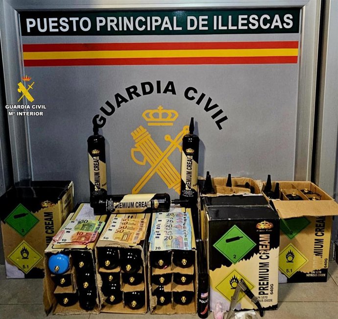 Detenido un hombre en Yuncos por vender ‘gas de la risa’ en su establecimiento.